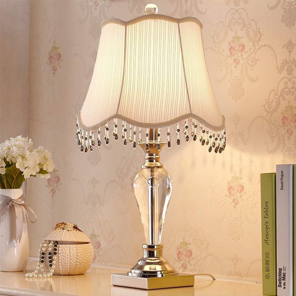 Éclairage chic européenne cristal table lampe moderne simple chaud E27