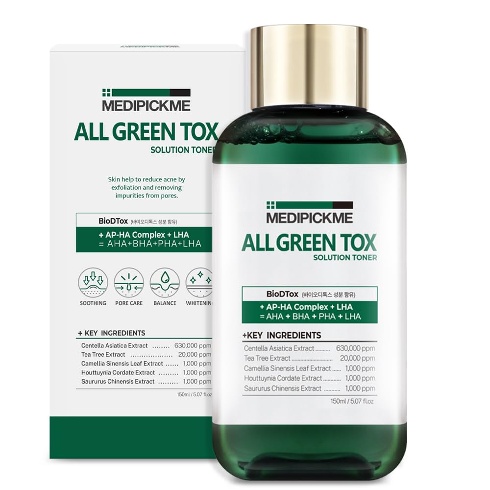 All Green Tox Solution - Tónico de 6.76 onzas líquidas, tóner Cica, rutina diaria suave de cuidado de la piel para un efecto calmante e hidratante
