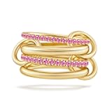COLOYAN Stackable Rings for Women Non Tarnish, Dainty Cubic Zirconia Multi Ring 18K Gold Plated, Statement Rings Stacking Rings Jewelry