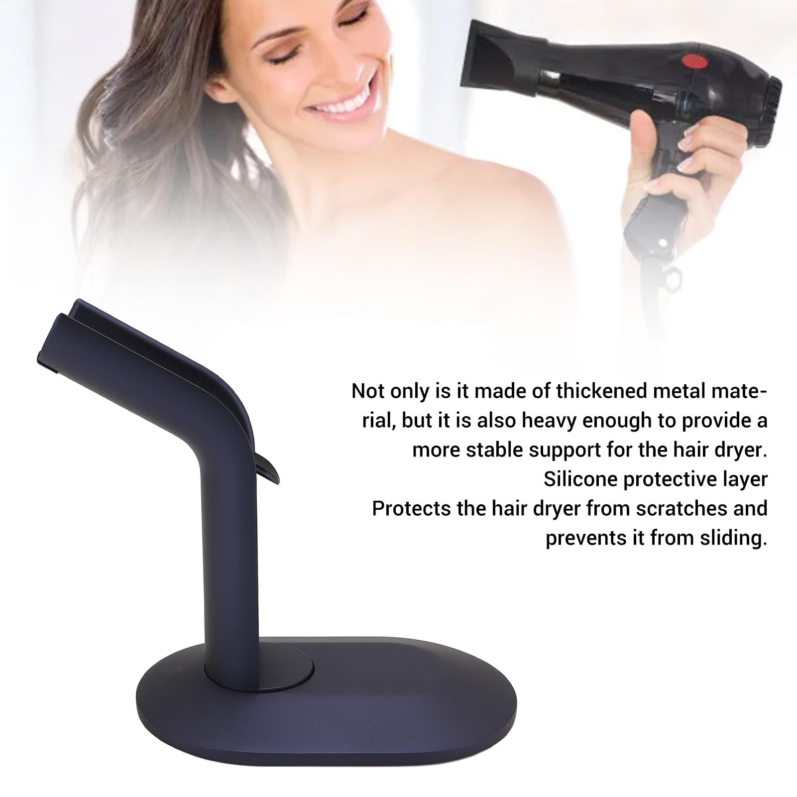 Wisoqu Hair Dryer Desktop Stand, for Airstrait HT01 Hair Straightener and Hair Dryer, Space Saving Anti Slip Desktop Storage Rack, Made of Premium Thickened Metal Material (Blue)