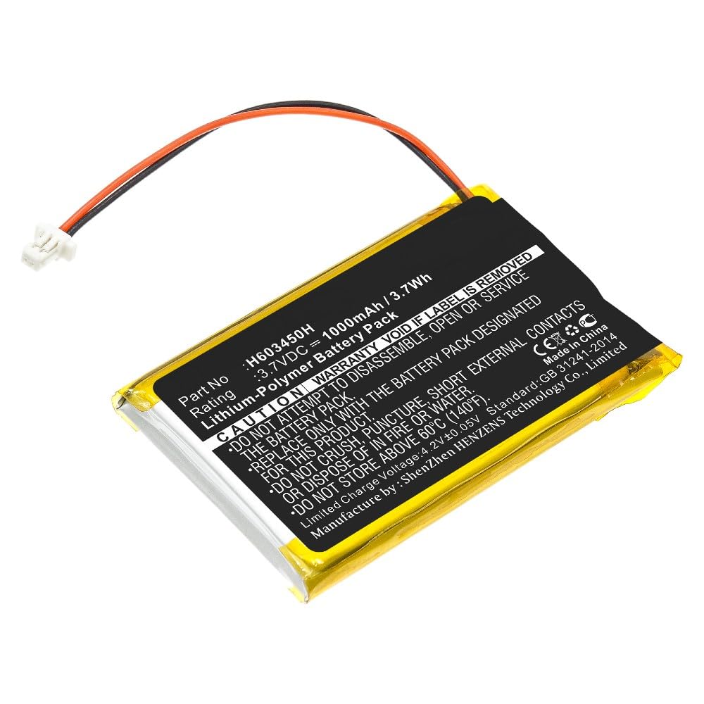 Synergy Digital GPS Battery, Compatible with Izzo Swami 4000 Golf GPSA43094 GPS, (Li-Pol, 3.7V, 1000mAh) Ultra High Capacity, Replacement for Izzo H603450H Battery