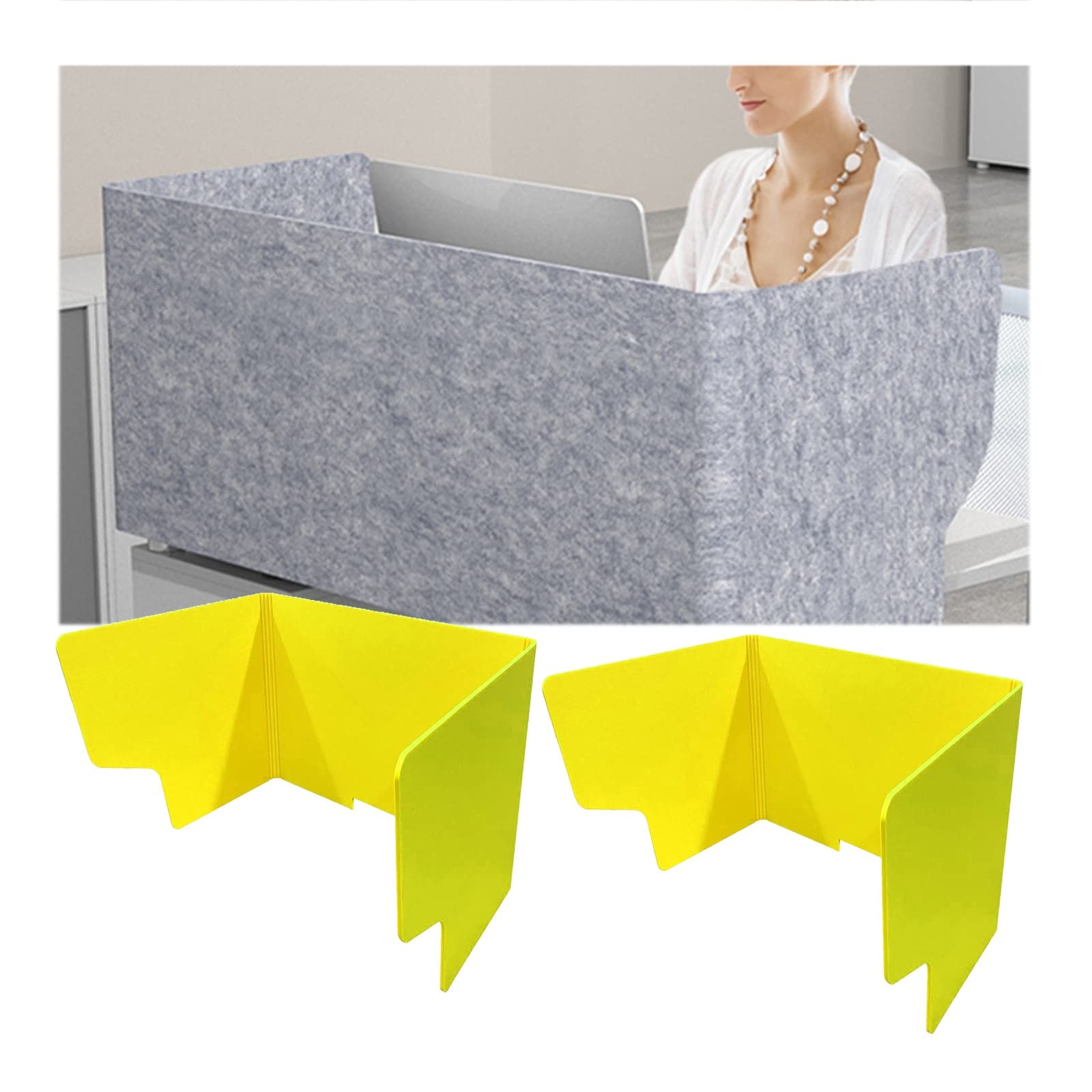 HJYCLFAZU Portable Acoustic Desk Divider 2 Sound Absorbing Panels Freestanding Office Barrier Noise Reduction Partition for Classroom Home Workspace 24"x31"x39"