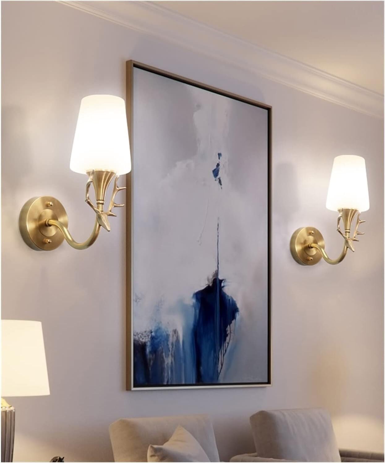 Miedziane poroże lampa ścienna sypialnia prosta lampka nocna salon przejście łazienka lustro lampa przednia, czarna