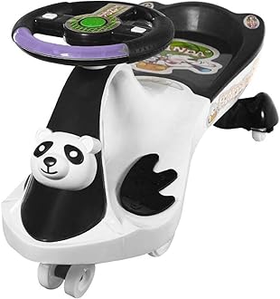 Panda Pumpkin Swing Car for Kids (White)