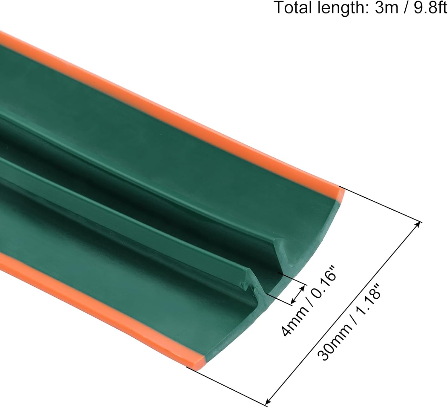 MECCANIXITY 1Pcs 9.8Ft Seal Strip 30 Series European Standard Aluminum Dustproof Strip Waterproof Window Sealing Strip (Orange, Green)