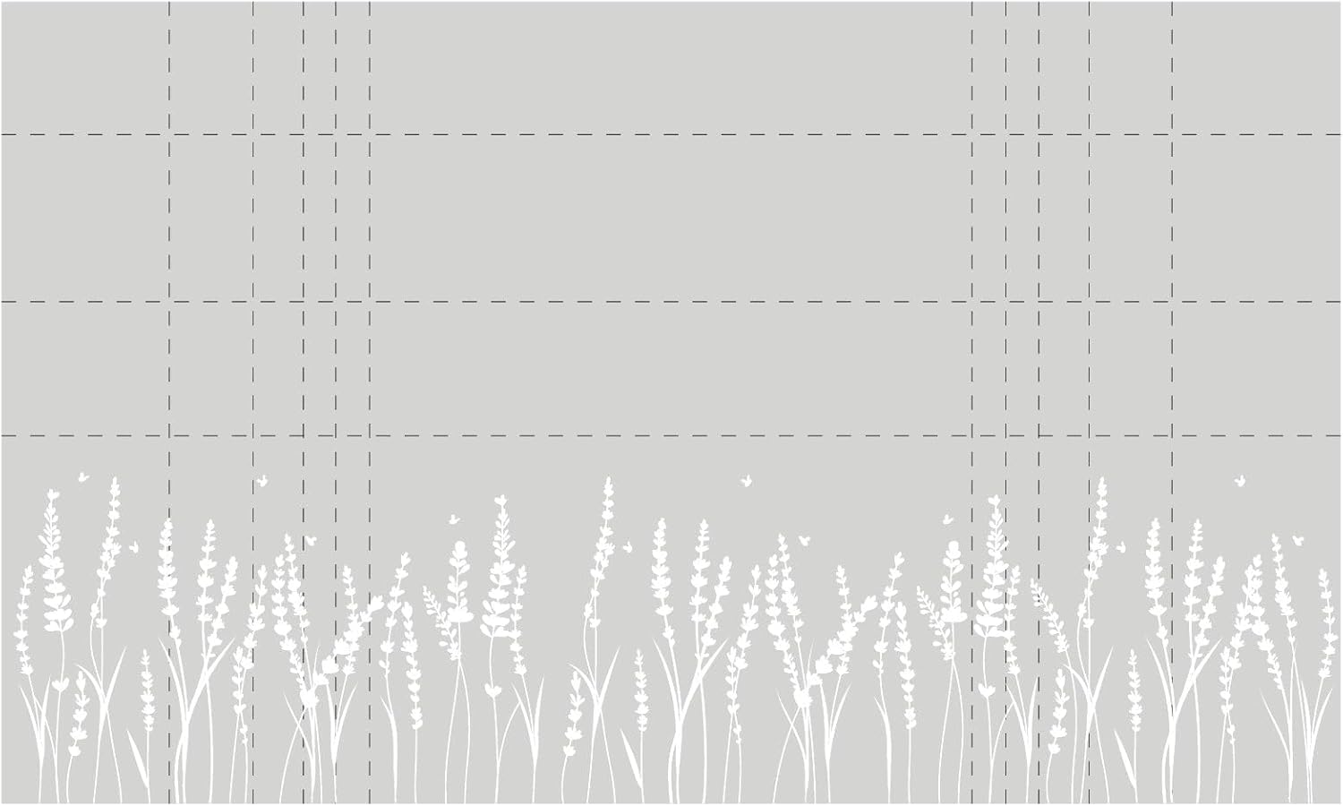 Sichtschutzfolie Lavendel Florale Fensterfolie Fensterdeko Milchglasfolie Wiederverwendbar Sichtschutz, 75 cm hoch, 110 cm breit