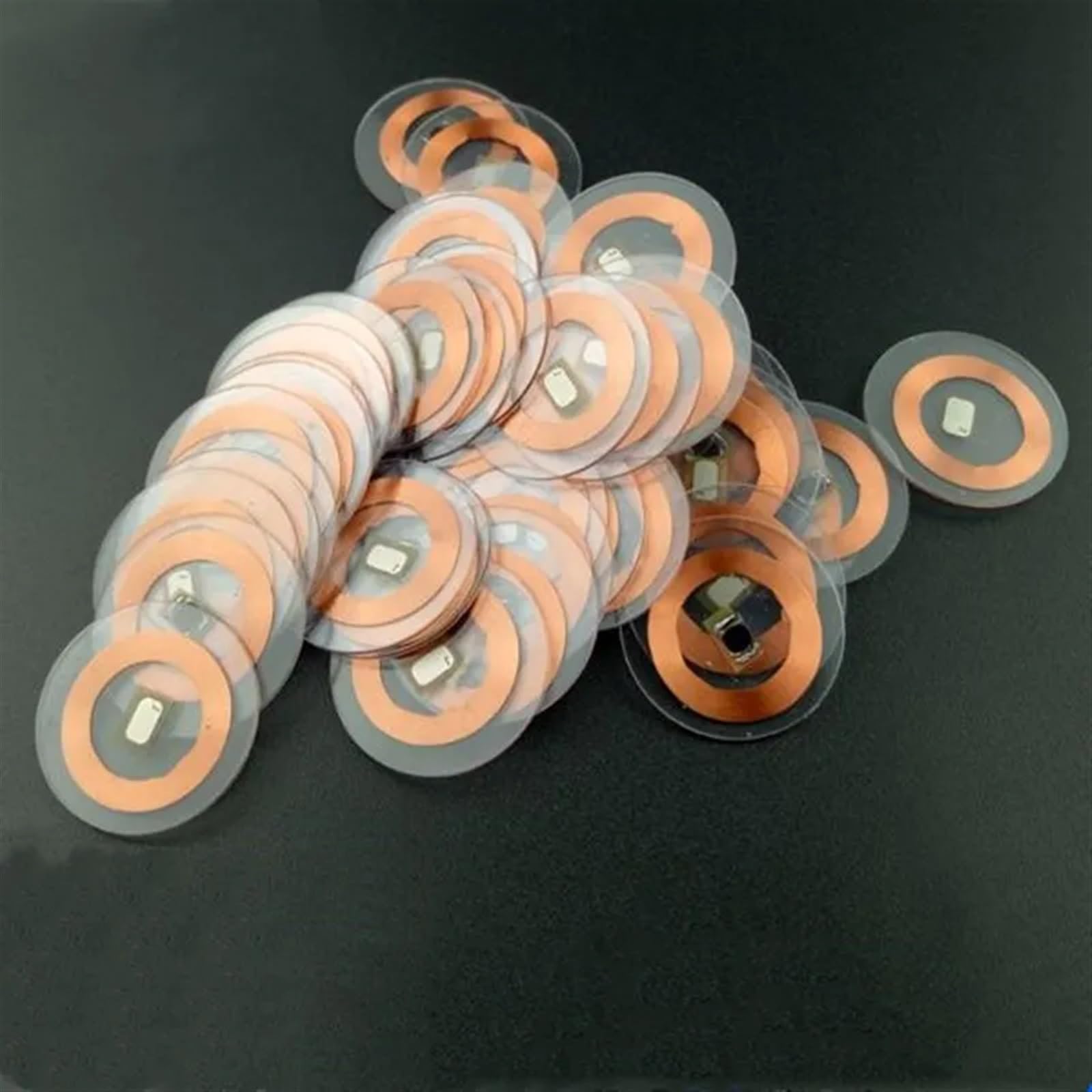 MIELEU 125KHz ID T5577 Writable Rewritable Copper Coil Transparent Coin Card Keyfob RFID Proximity EM4305 Access Control Tag Accessorie(10pcs)