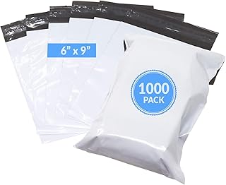 Reli. Poly Mailers 6x9 | 1000 Pcs Bulk | Small Mailing Envelopes/Shipping Bags | White Packaging Bags for Shipping | Non-Padded Poly Mailers | Self Sealing Mailing Bags for Small Items, Bulk (White)