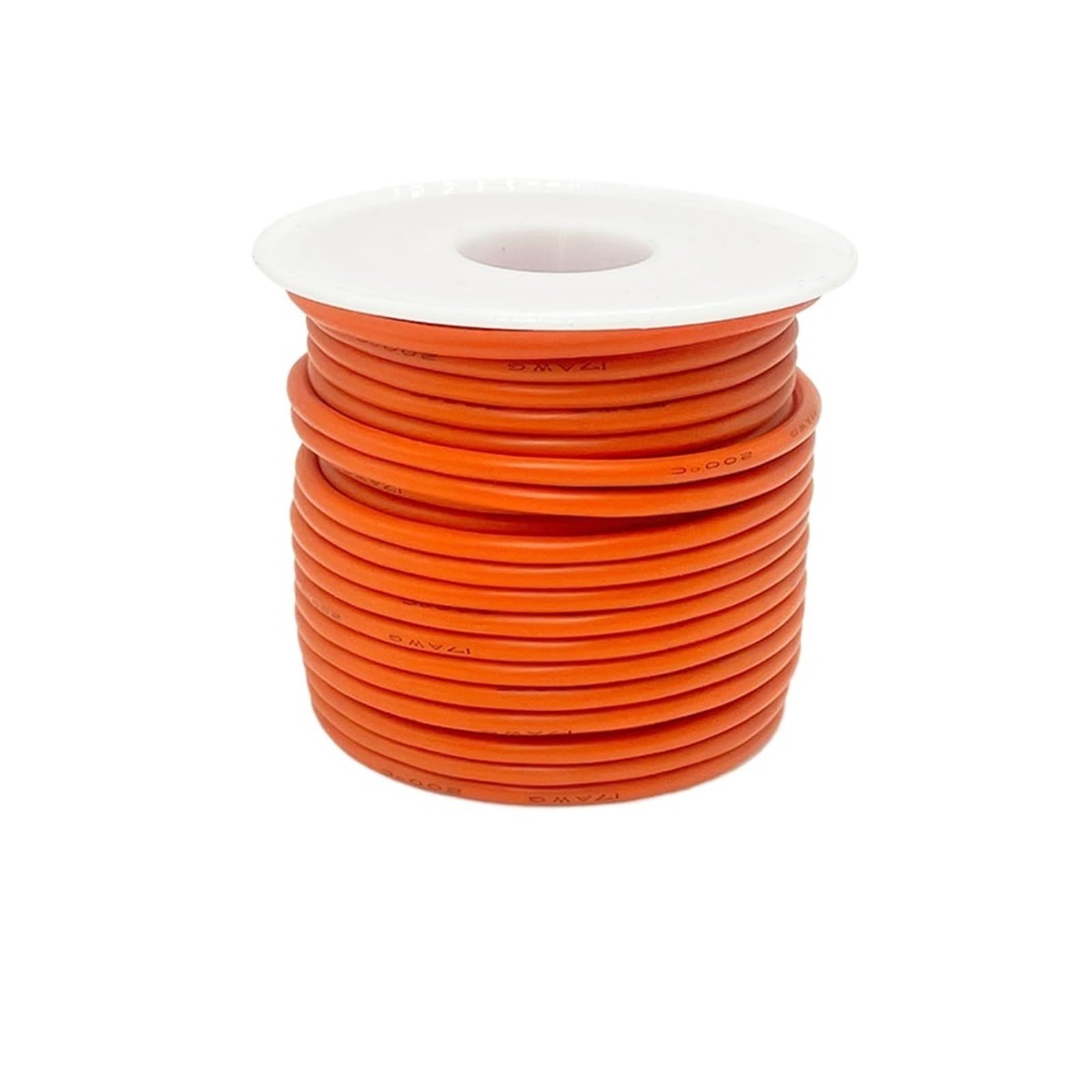 Cable eléctrico resistente a altas temperaturas, Cordón de Silicona Trenzado Cobre Estañado 16-30 AWG Multicolor(Orange,18 AWG 20m-1roll)