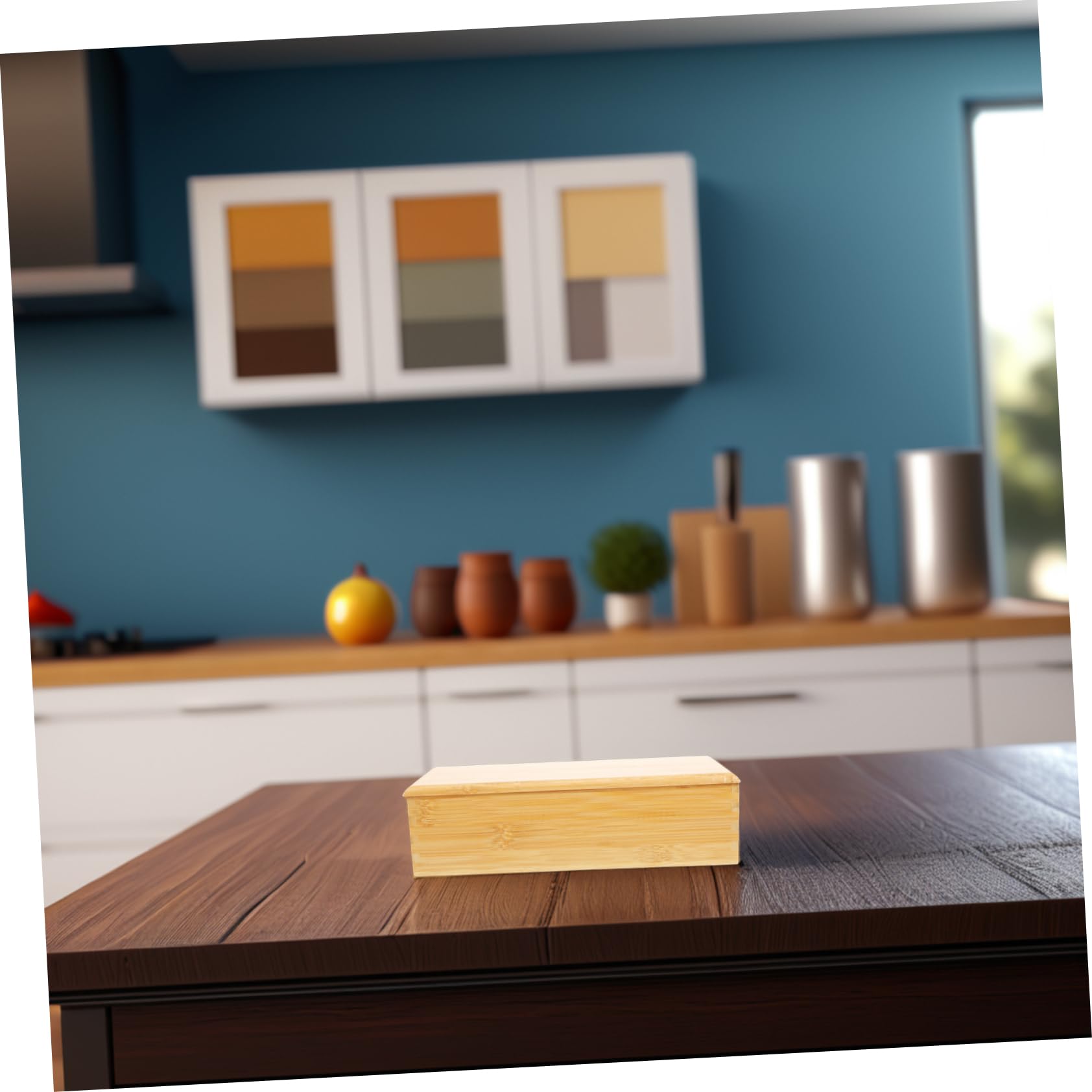 Caja de para Pequeña Caja para Cubiertos con Tapa Soporte para Bandeja de Almacenamiento Organizador de de Cocina Almacenamiento de Cubiertos Organizador de Cocina Ordenado