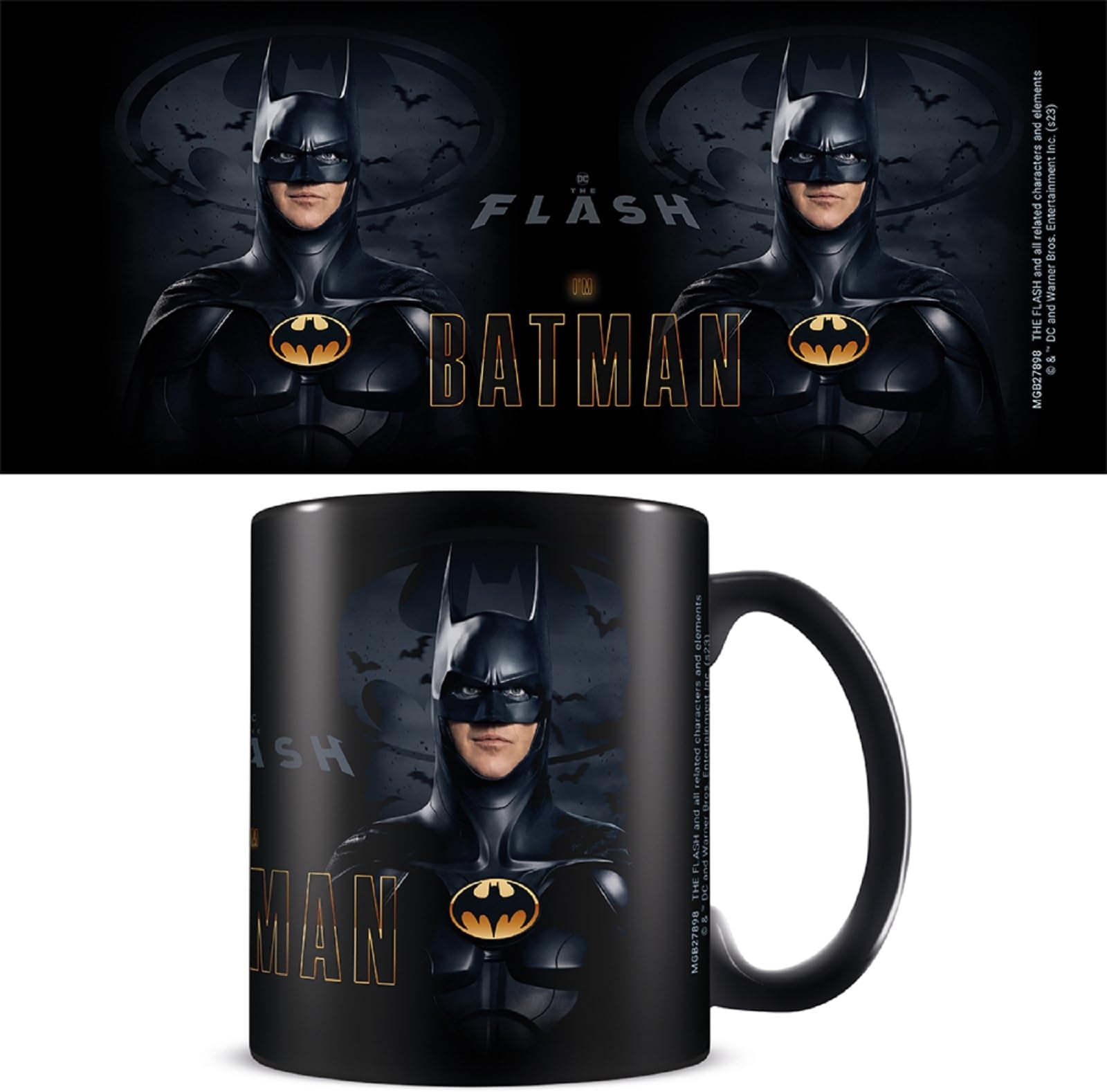 Pyramid International The Flash Mug (I'm Batman Design) 11oz Ceramic Coffee Mug, Cups and Coffee Mugs for Women, Mugs for Men, Mugs for Kids - Official Merchandise, Black