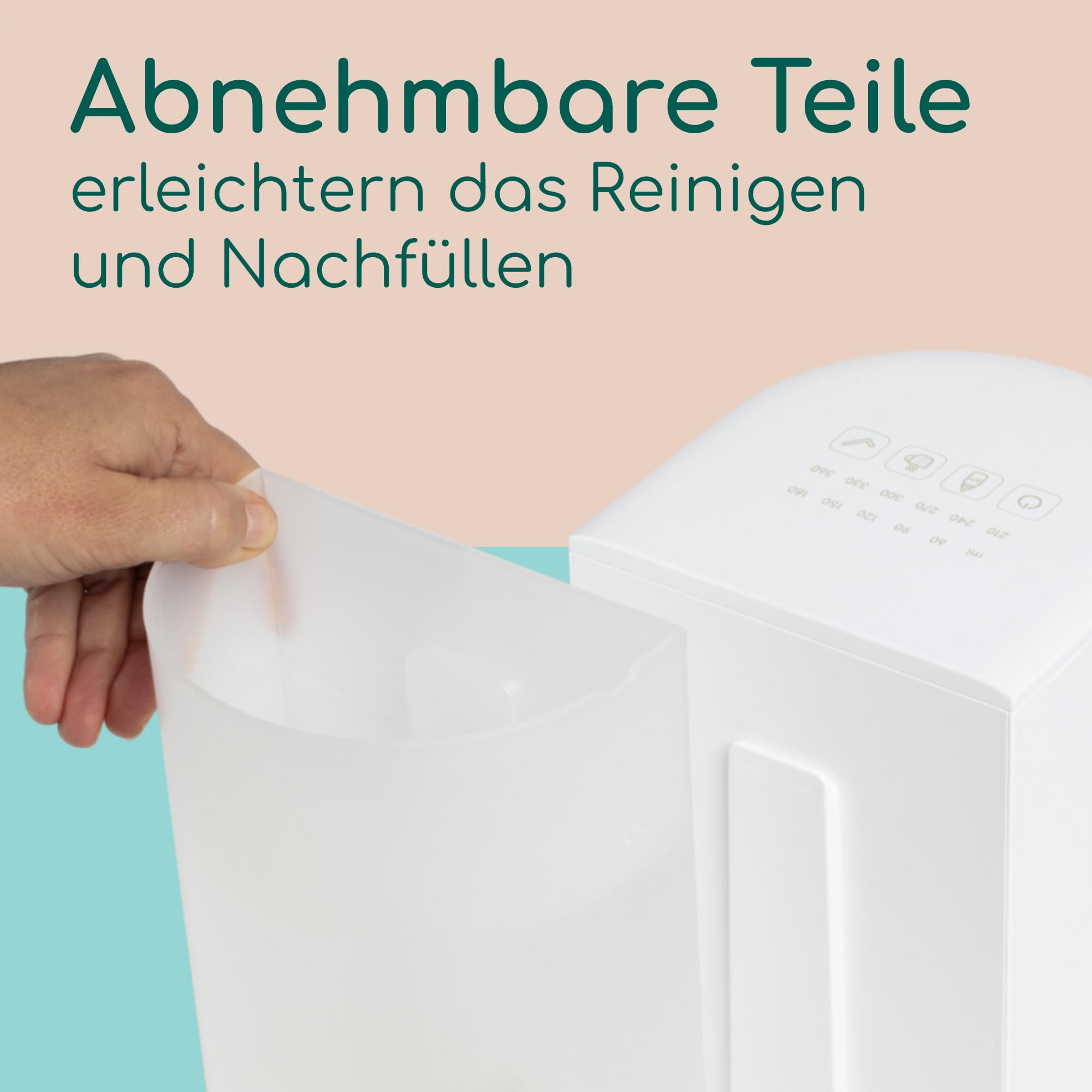 Bebeconfort Instant-Flaschenzubereiter Baby, Genaue Temperatur in Sekunden, Der Leise, Schnelle Babyflaschenzubereiter, Heißwasserspender (80°), 1,1-l-Tank, Integr. Speicher, Selbstreinigend, Kompakt
