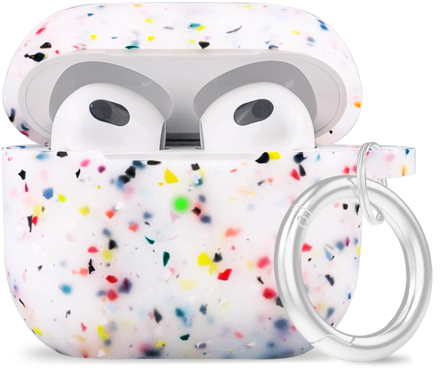 Silicone Flower Airpods 3 Case 2021, YOMPLOW Case Cover for Airpods 3rd Generation Floral Print Soft Flexible Cover for Air Pod 3 Women Girls, Skin