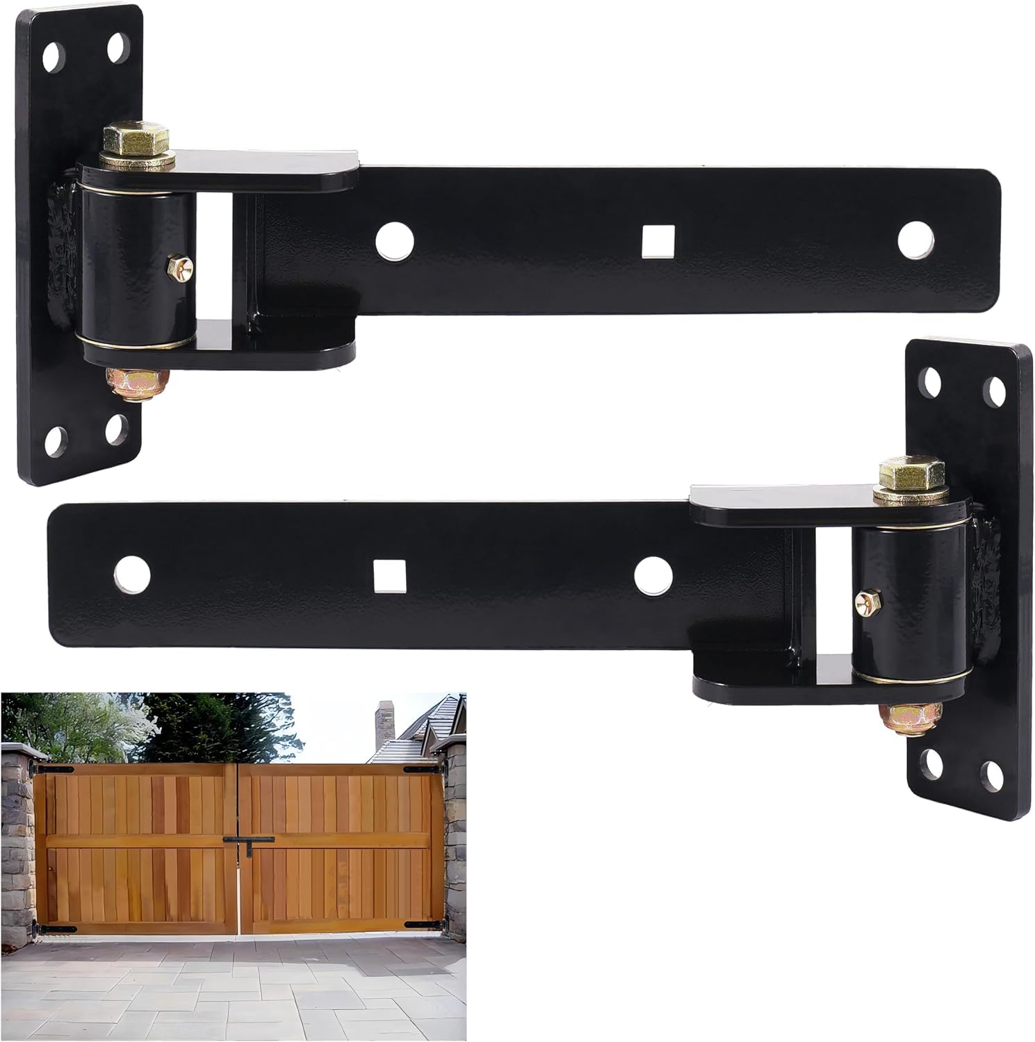 13” Heavy Duty Gate Hinges,900 LBS Load Capacity, Thickened Solid Steel