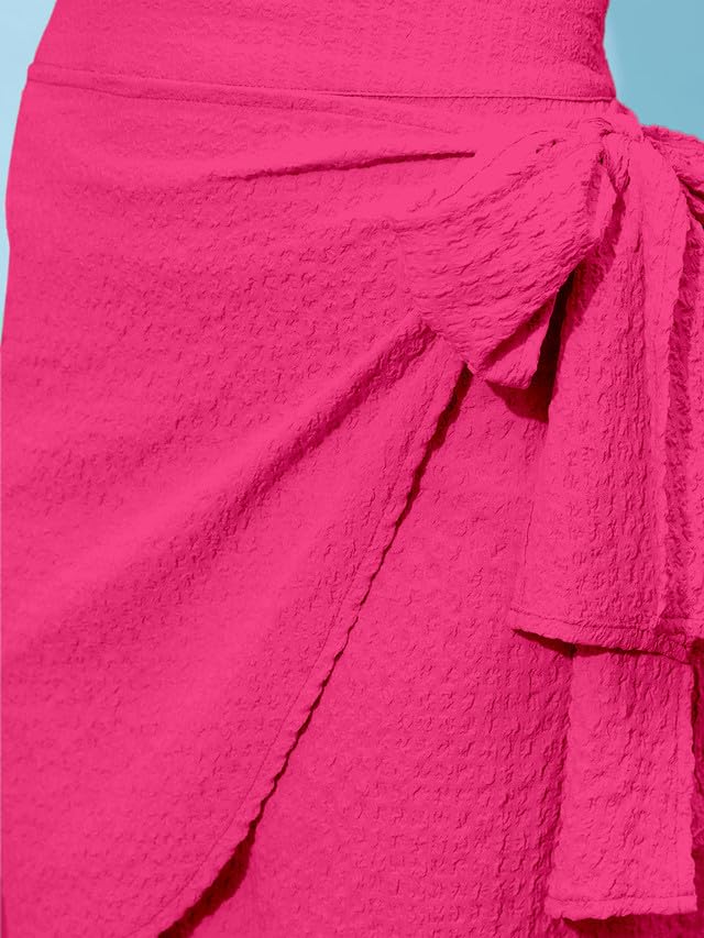 Image of Selvia Women's Knitted Lycra Full Elastic Wrap Mini Skirt