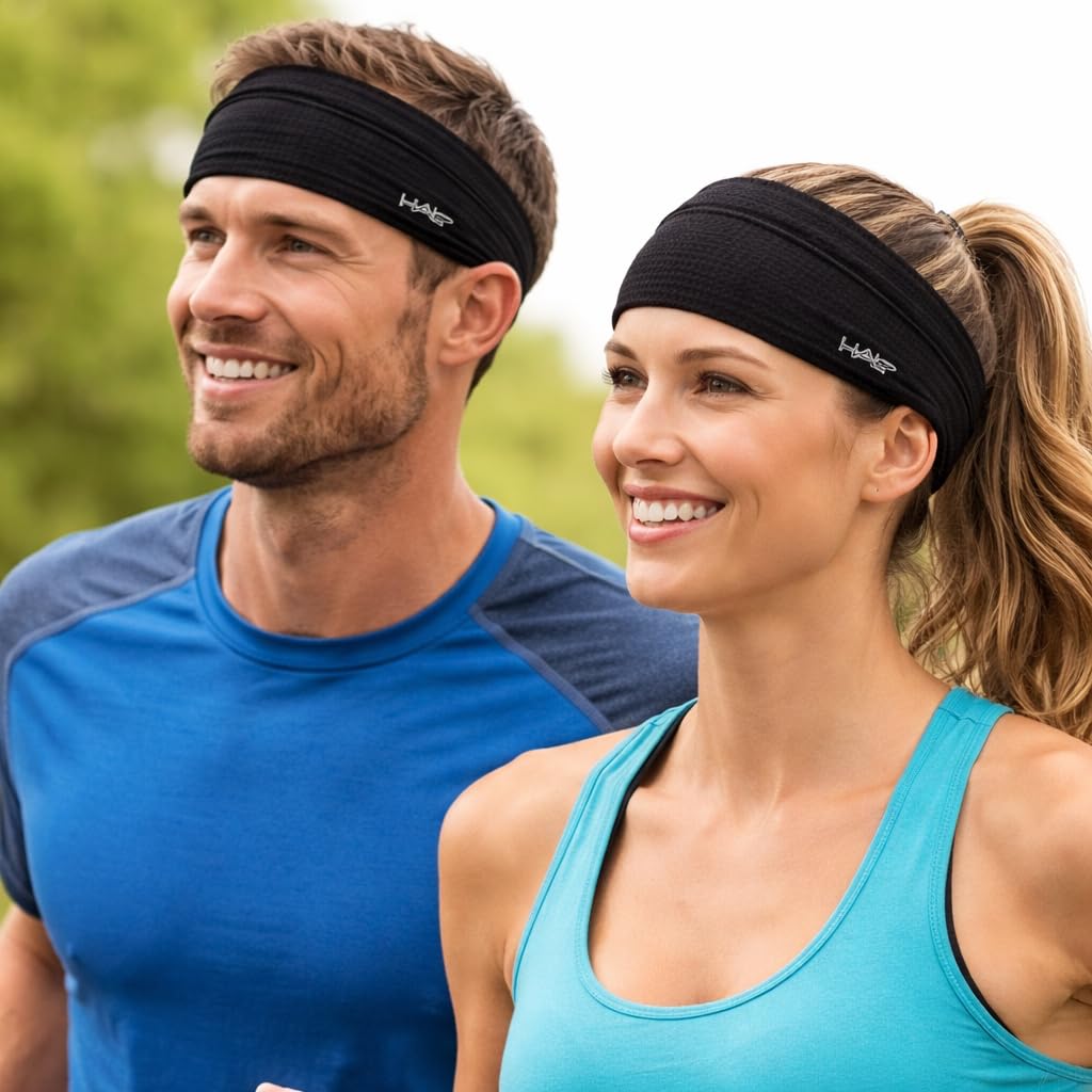 Halo Headband Air Series-Bandit - Banda para el Sudor de 4 Pulgadas de Ancho para Hombres y Mujeres - Mantiene el Cabello en su Lugar y el Sudor Fuera de tu Cara