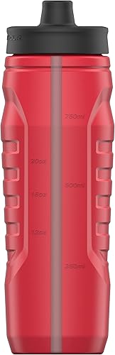 Miniatura 4 de Under Armour Sidline botella de agua de 32onzas, se puede apretar, tapa con válvula unidireccional, sin bisfenol A, para soportes de bicicletas,