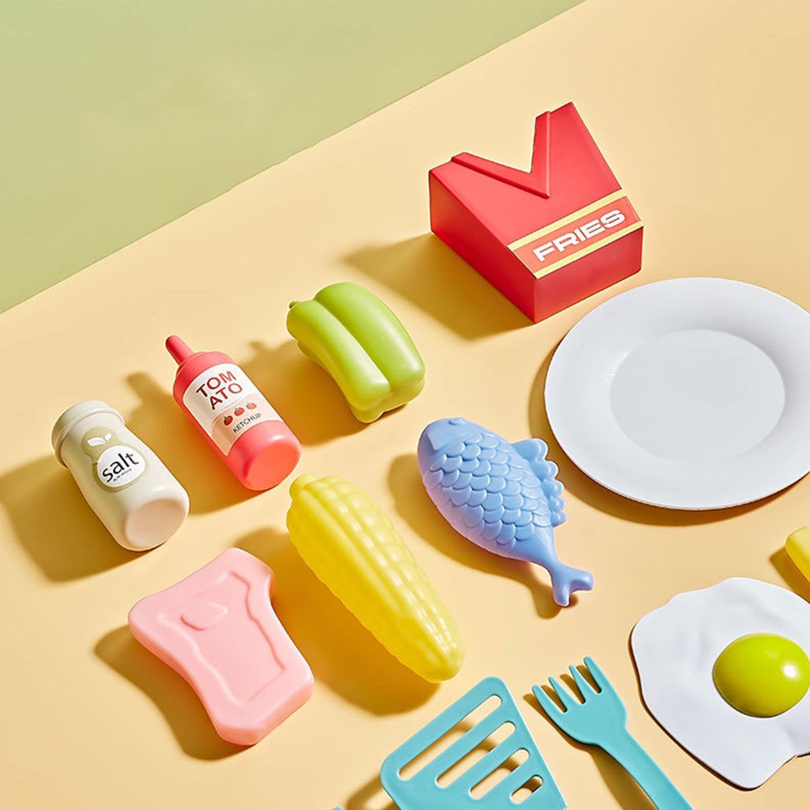 Gourmet Cooking Box Toy - Kids Kitchen, juego de fingir | Juego realista kit de accesorios de comida, utensilio reutilizable para niños niñas regalo regalo cumpleaños desarrollo juego de rol creación