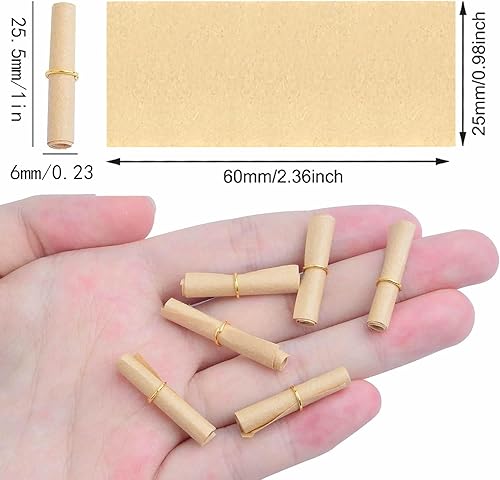 Miniatura 3 de 100 rollos de papel de mensaje vintage, mini rollos de papel de deseos de la suerte, rollo de papel de mensaje de San Valentín para cumpleaños,