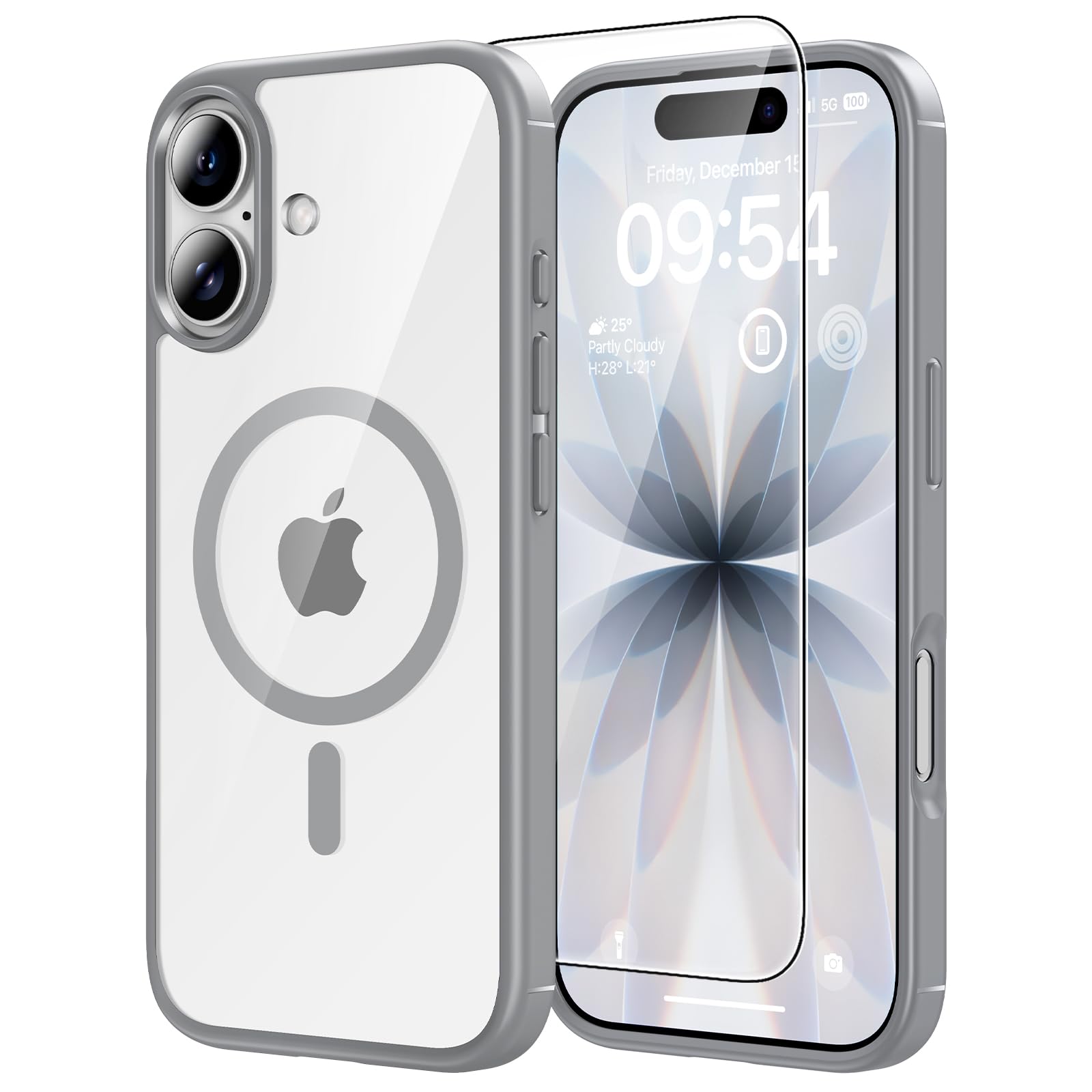 TAURI Funda para iPhone 13/iPhone 14, Compatible con MagSafe [No amarillea] con Vidrio Templado, Carcasa Nueva para iPhone 13/iPhone 14,Funda Ultra Fina antichoque - Transparente — view 21