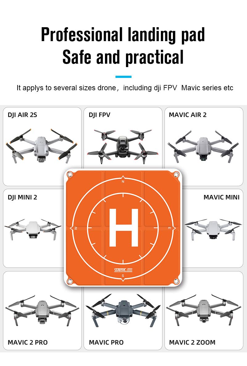Plataforma de aterrizaje de drones universal y plegable, accesorio para vehículos aéreos no tripulados para DJI NEO/Mini 2 SE/Mini 4K | Mini 3 Pro | Mavic Air 2 Drone RC-N1 / RCN2 /RCN3 (65 cm)