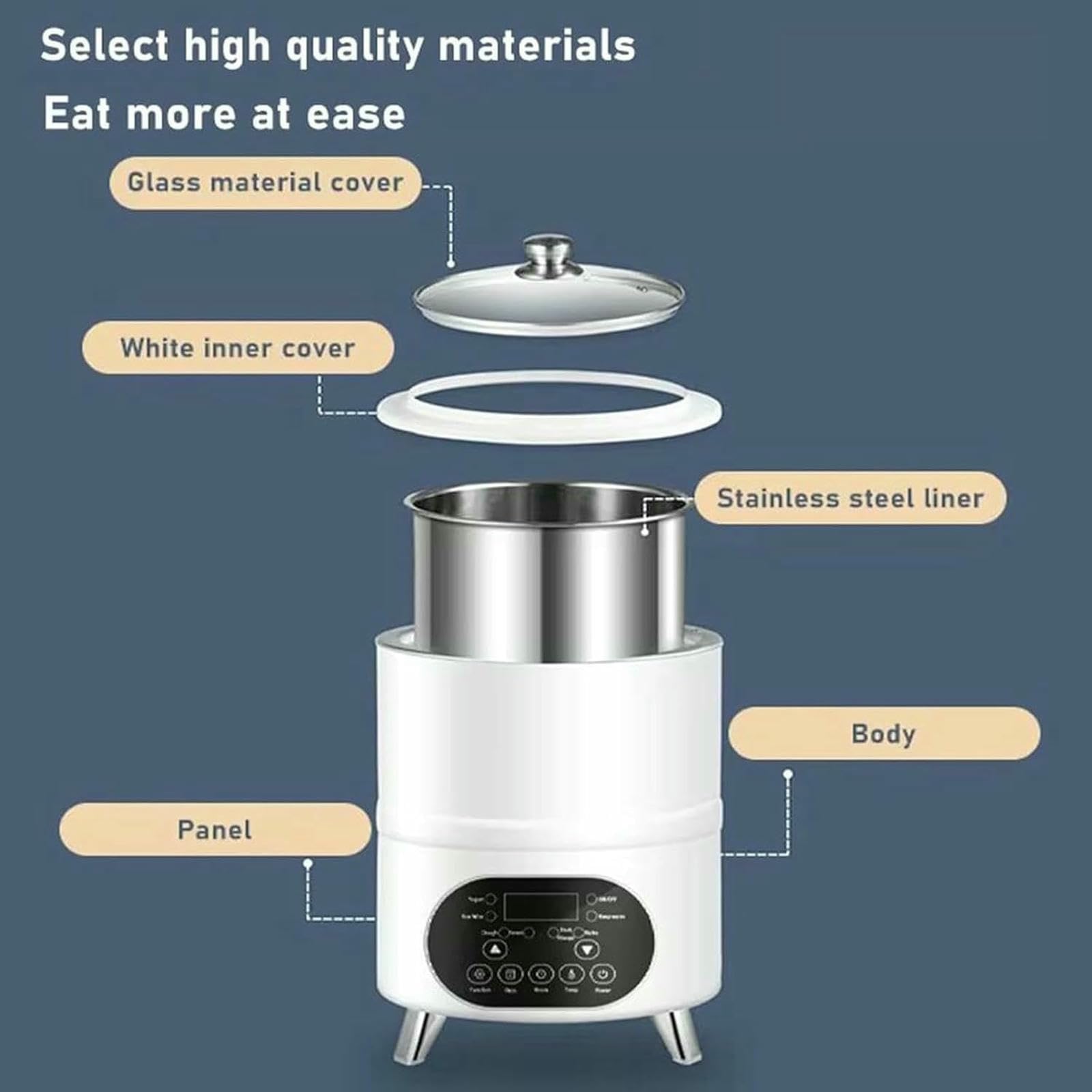 Máquina De Fermentación De Yogur Comercial, Máquina De Yogur Digital LCD Automática, Máquina De Yogur Eléctrica Portátil para Yogur, Queso, Natto