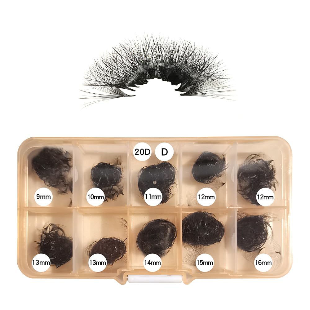 Veritee 1000pcs 20D D Curl Mix9-16 Handmade Pinching Fake False Eye Lash Pre Pro Made Mega Volume Promade