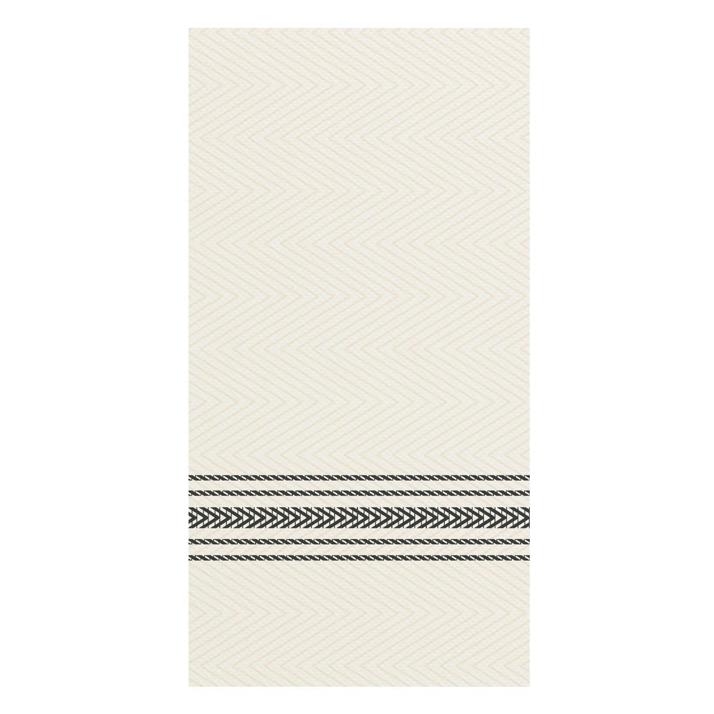 Hoffmaster FP1112 FashnPoint Black and White Dishtowel Printed Dinner Napkin, Ultra Ply, 15 1/2" x 15 1/2", 1/8 Fold (8 Packs of 100)