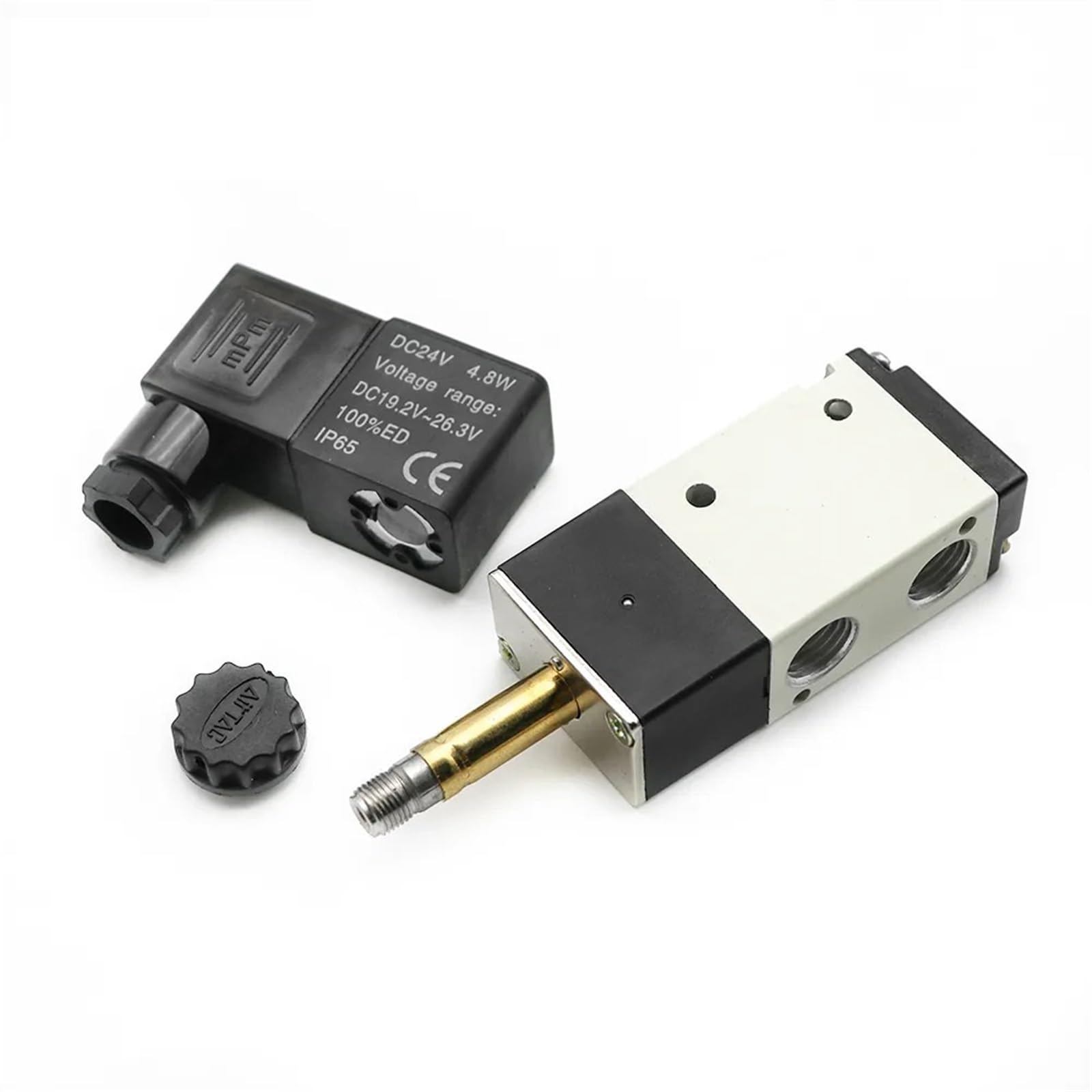 Válvula solenoide neumática 3V210-08 DC12V DC24V AC110V AC220V 3 vías 2 posiciones válvula de control direccional de aire válvula de gas (3v210-08 W 4mm, CA 110V)