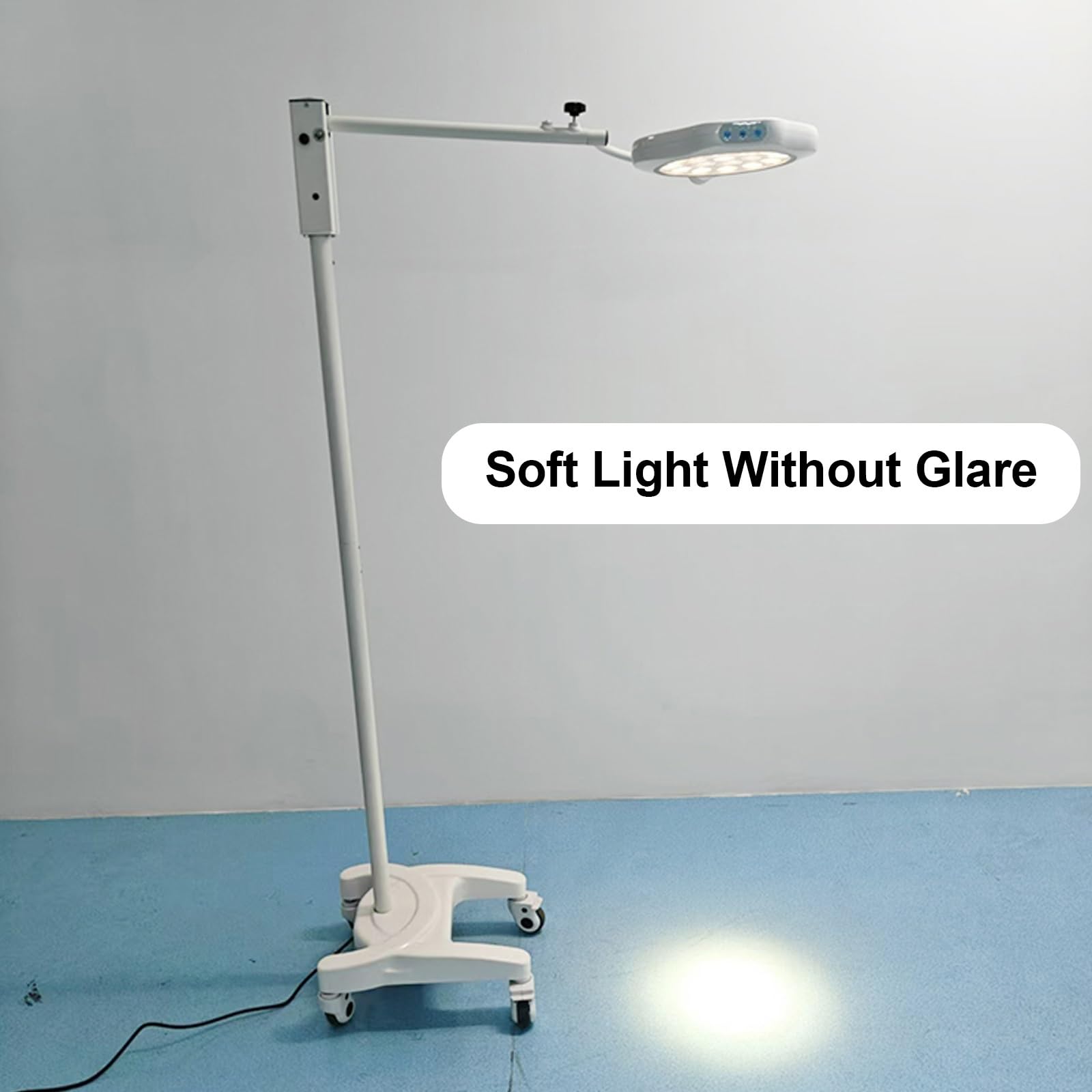 Lampa Obrotowa Podłogowa 360°, 19 Otworów, Stomatologiczna Lampa LED Do Badania Jamy Ustnej, Lampa Bezcieniowa LED Do Ginekologii, Ambulatoryjna, Stomatologiczna, Laryngologiczna, z Regulowanym Kątem