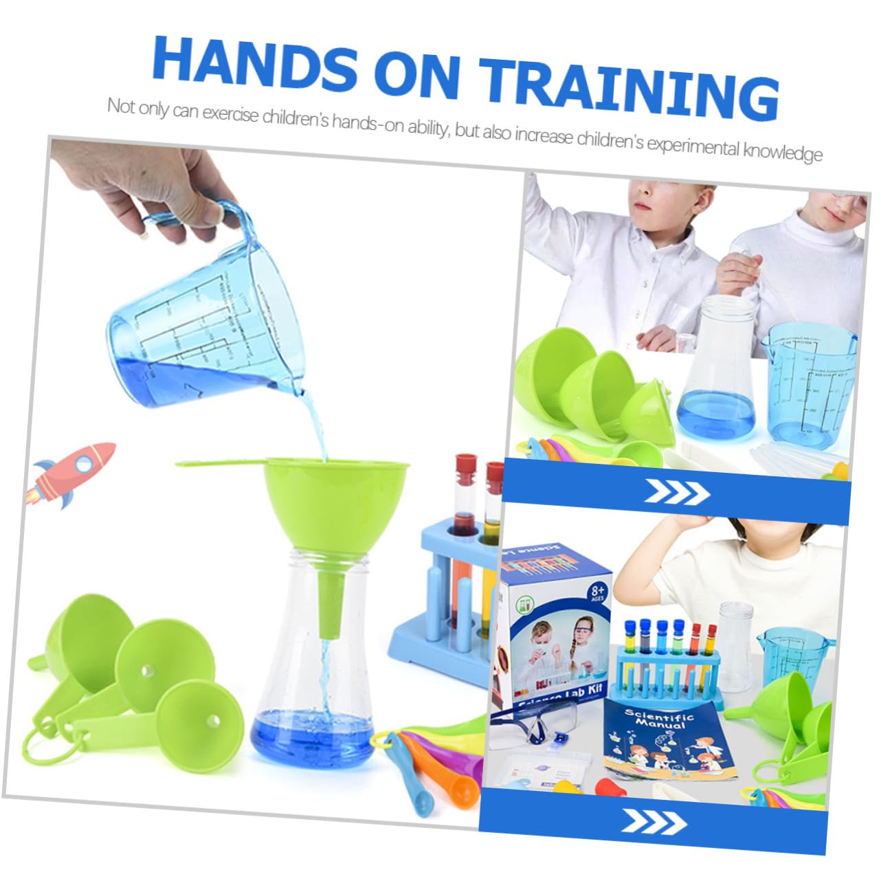 Kit de Experimentos Científicos para Niños de Plástico, 1 Juego | Juego de Química, Laboratorio para Niño y Niña, Ciencia Infantil, Aprendizaje Práctico Color Aleatorio