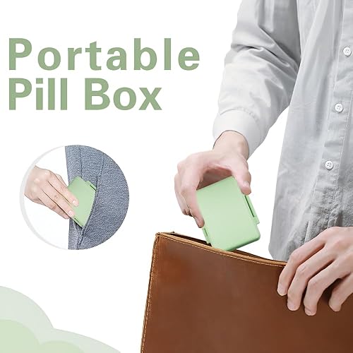 Miniatura 2 de Organizador diario de píldoras, 9 compartimentos, pastillero portátil, pequeño pastillero para bolsa de bolsillo para guardar medicinas, vitaminas,
