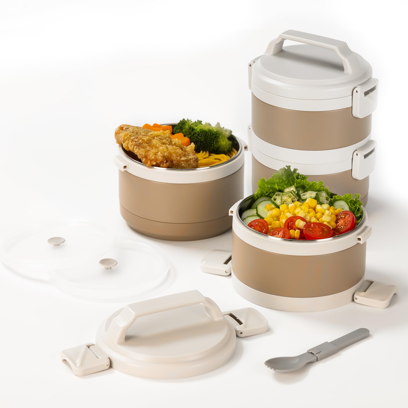 Lille Home 1500ml Vacuum Stackable Stainless Steel Thermal Compartment ...