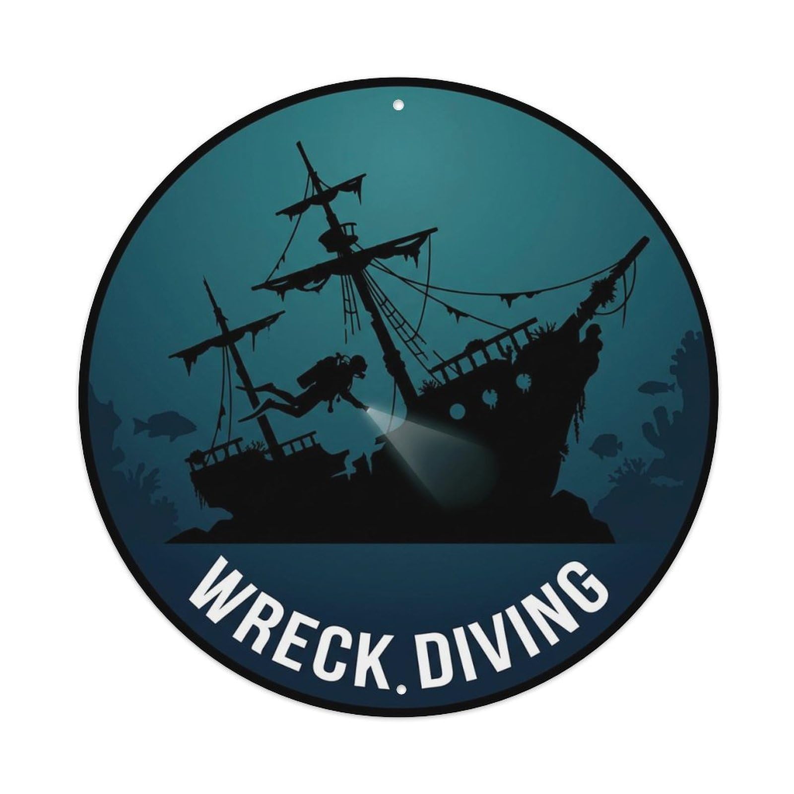 Vintage Wreck Diving Extreme Sports Vintage Metal Tin Sign Plaque Wall Decor for Cafe, Club Bar, Office, Garden Metal Poster 8x8Inch