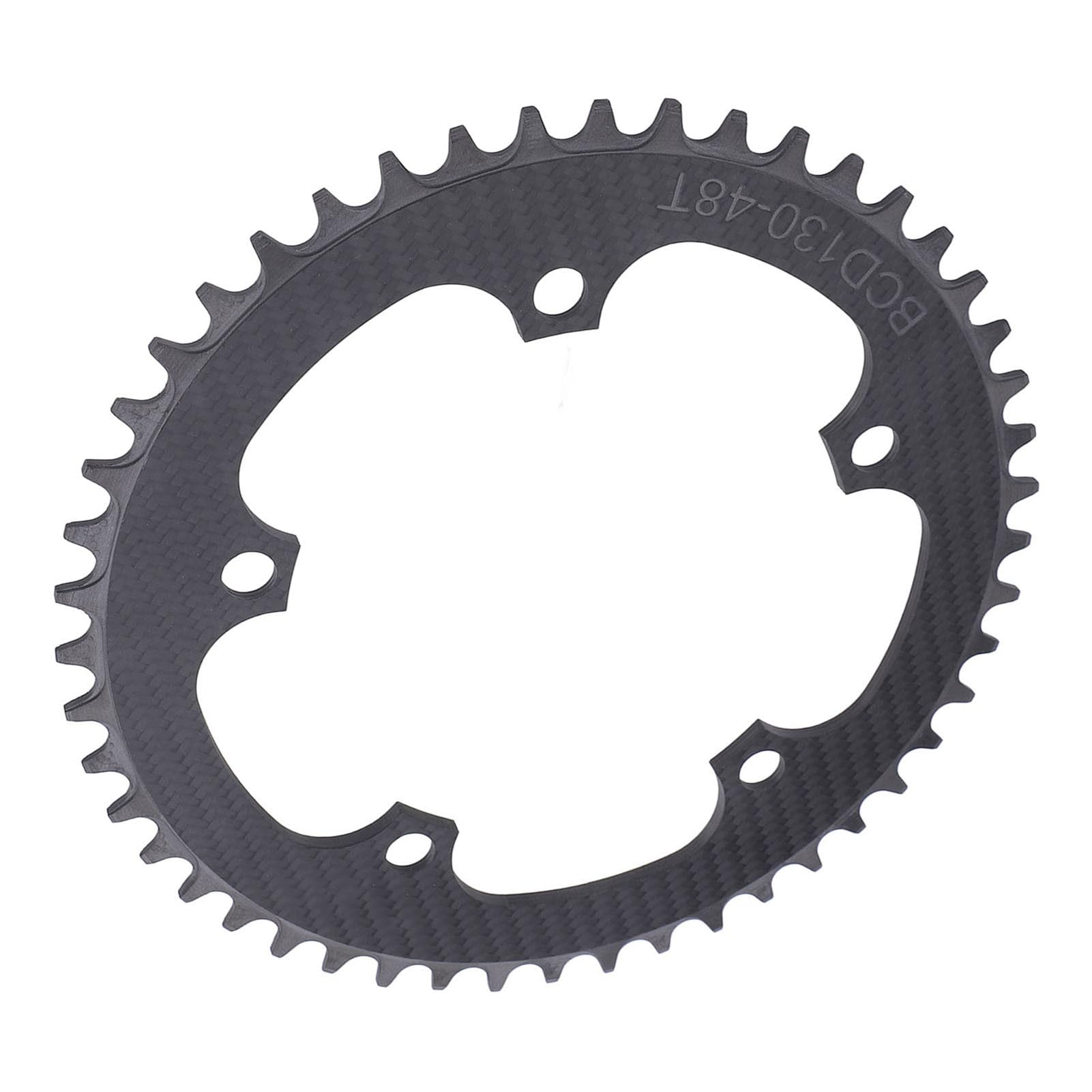SUNGOOYUE Tarcza Mechanizmu Korbowego z Włókna Węglowego, Lekka Tarcza do Roweru Szosowego 48T 130BCD z Wąskim, Szerokim Zębem Zapewniającym płynną zmianę Biegów, do Roweru Składanego