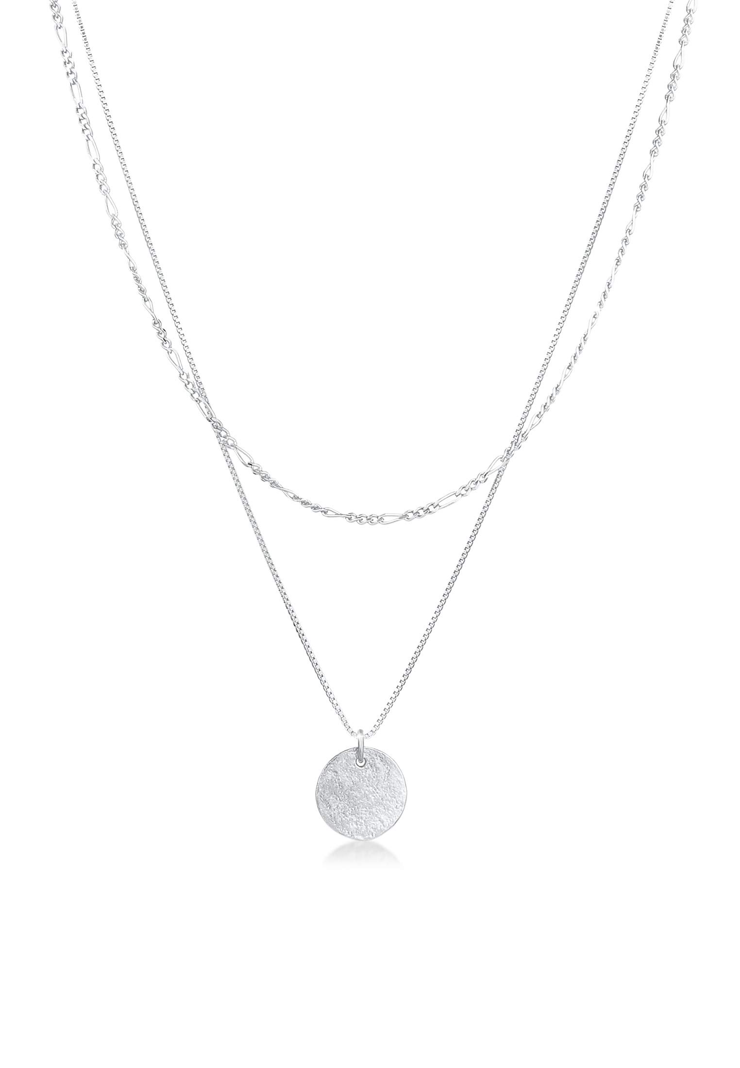 Elli Halskette Damen Layer Plättchen Anhänger Boho 925 Silber