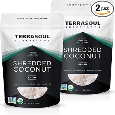Terrasoul Superfoods Organic Coconut Flakes, 2 Lbs (2 Pack) - Medium Flakes | Unsweetened | Perfect for Baking