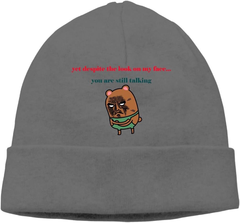Yet Despite The Look On My Face Jogging Unisex Men/Woman Fashion Skull Cap Wool Beanies Cap DeepHeather