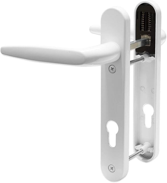 UPVC Door Handle Trojan Sparta 92PZ Sprung Double Glazing Pair Set Patio PVC White 122mm