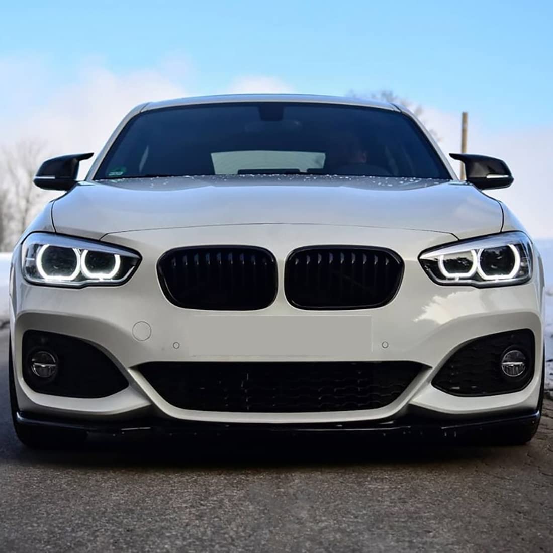 Auto Paraurti Anteriore Splitter Labbro Inferiore Per BMW 1 Series F20 F21 M-Pack 118i 120i 2015-2019 ABS Spoiler Guardie Del Corpo Kit di Protezione Decorativa Auto Mento Spoiler Trim