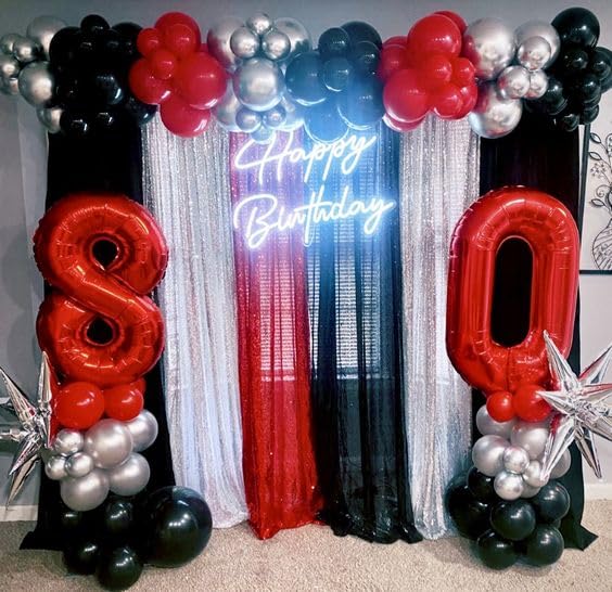 Image of Red Number 8 Balloon 40 Inch, 8th Birthday Party Decorations, Giant 8 Foil Balloon for Party Supplies
