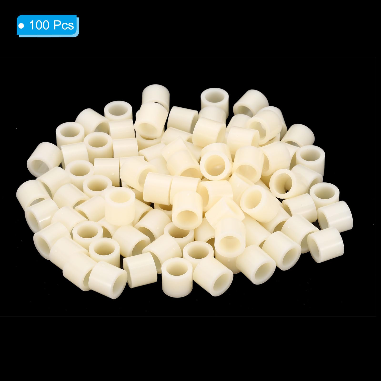 PATIKIL M8 Round Spacer Washer Set, 100 Pcs 8.2mm ID, 12mm OD, 8mm Length Plastic Standoff for M8 Screws - Image 3