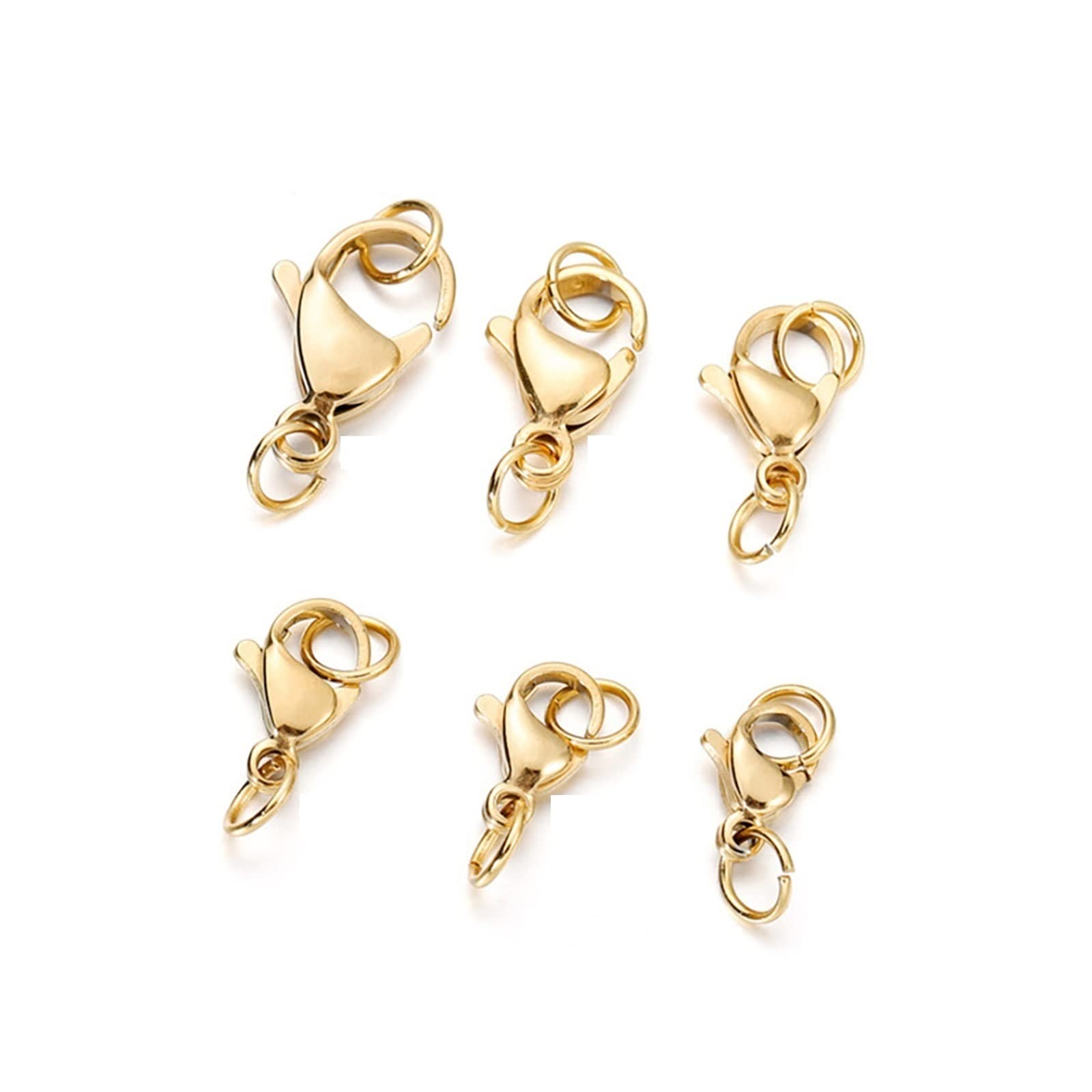 30 Fermoirs Homard Plaqué Or 18K Avec Anneaux - Kit Fabrication Bijoux Collier Et Bracelet