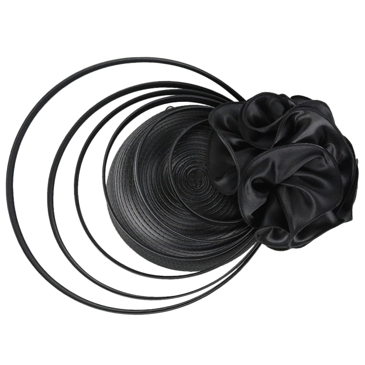 GALPADA Fascinator da Donna Nero, Cerchietto Raffinato in Poliestere e ABS, Leggero e Confortevole, per Matrimonio e tè, Stile Chic e Raffinato