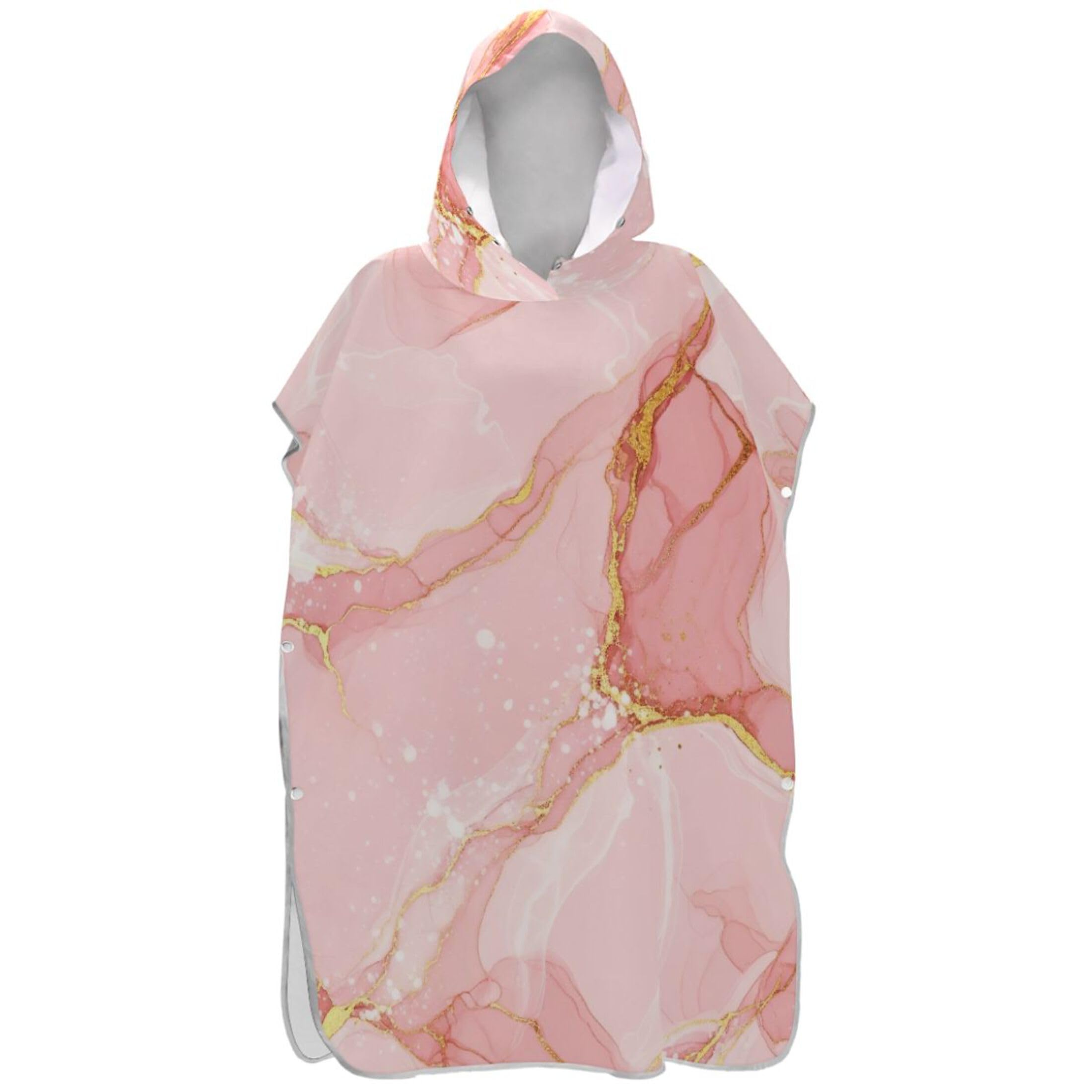 Poncho de surf élégant à motif marbre et veines dorées avec grande serviette de bain