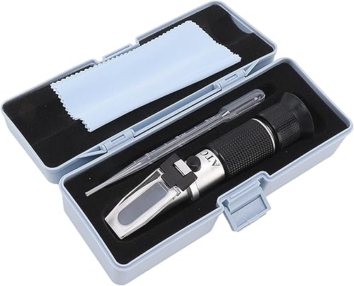 TOPINCN Refractómetro anticongelante Detector de líquido de limpiaparabrisas de mano Probador de propilenglicol caja ATC función aluminio
