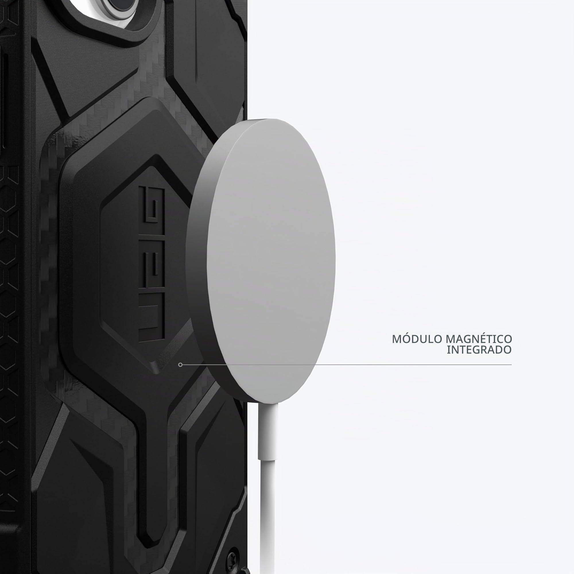 Urban Armor Gear Monarch Pro Funda Protectora Compatible con Apple iPhone 15 Plus [Carga inalámbrica/Compatible con Carga magnética, protección de 5 Capas] Fibra de Carbono