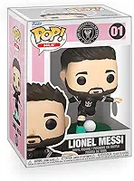 Epic Collectibles Pop Soccer - Boneco de vinil Lionel Messi Inter-Miami com protetor de caixa compatível com Funko
