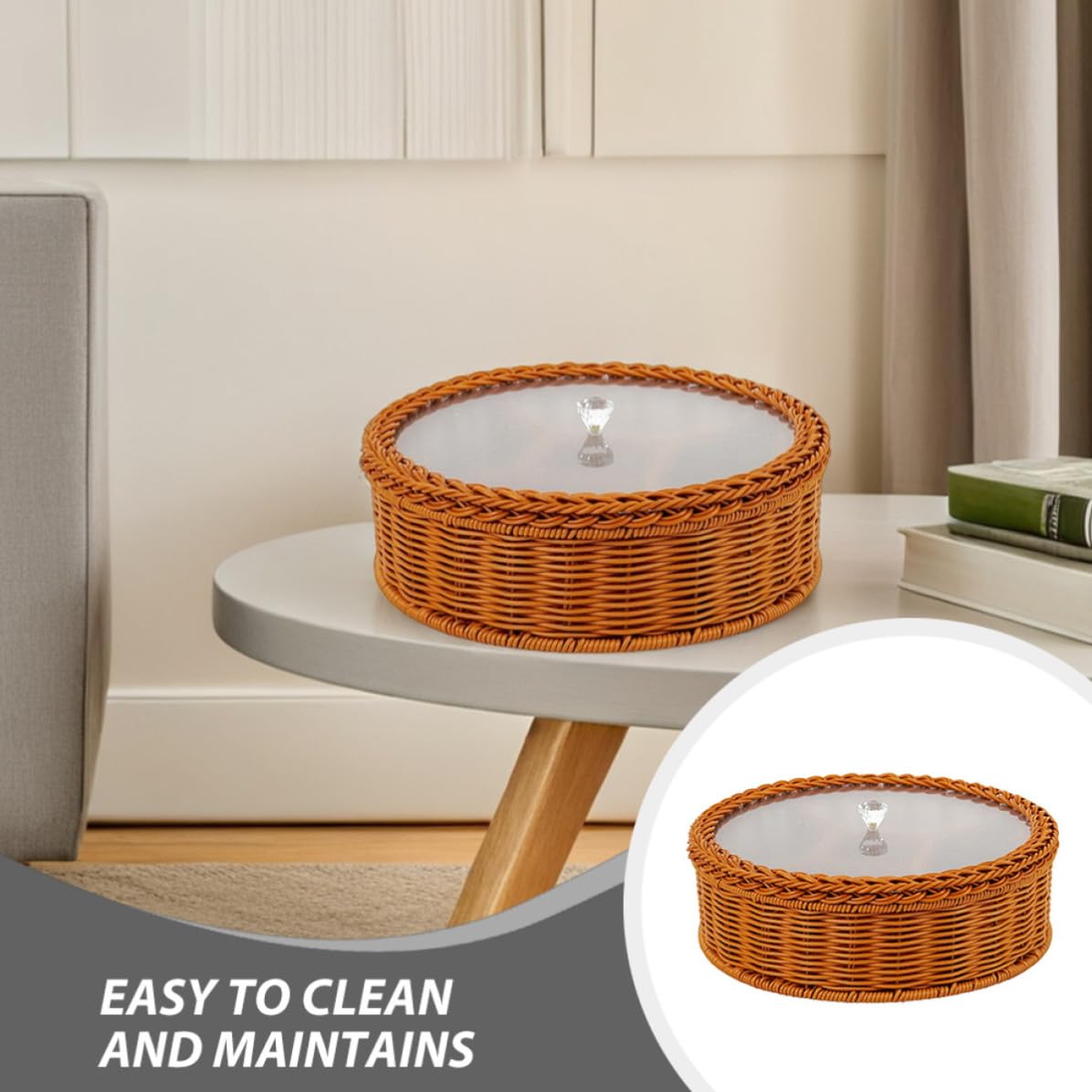 Plateau Compartimenté en Plastique Marron avec 5 Compartiments pour Fruits Secs et Noix, Plateau de Service Polyvalent pour Bureau et Chambre