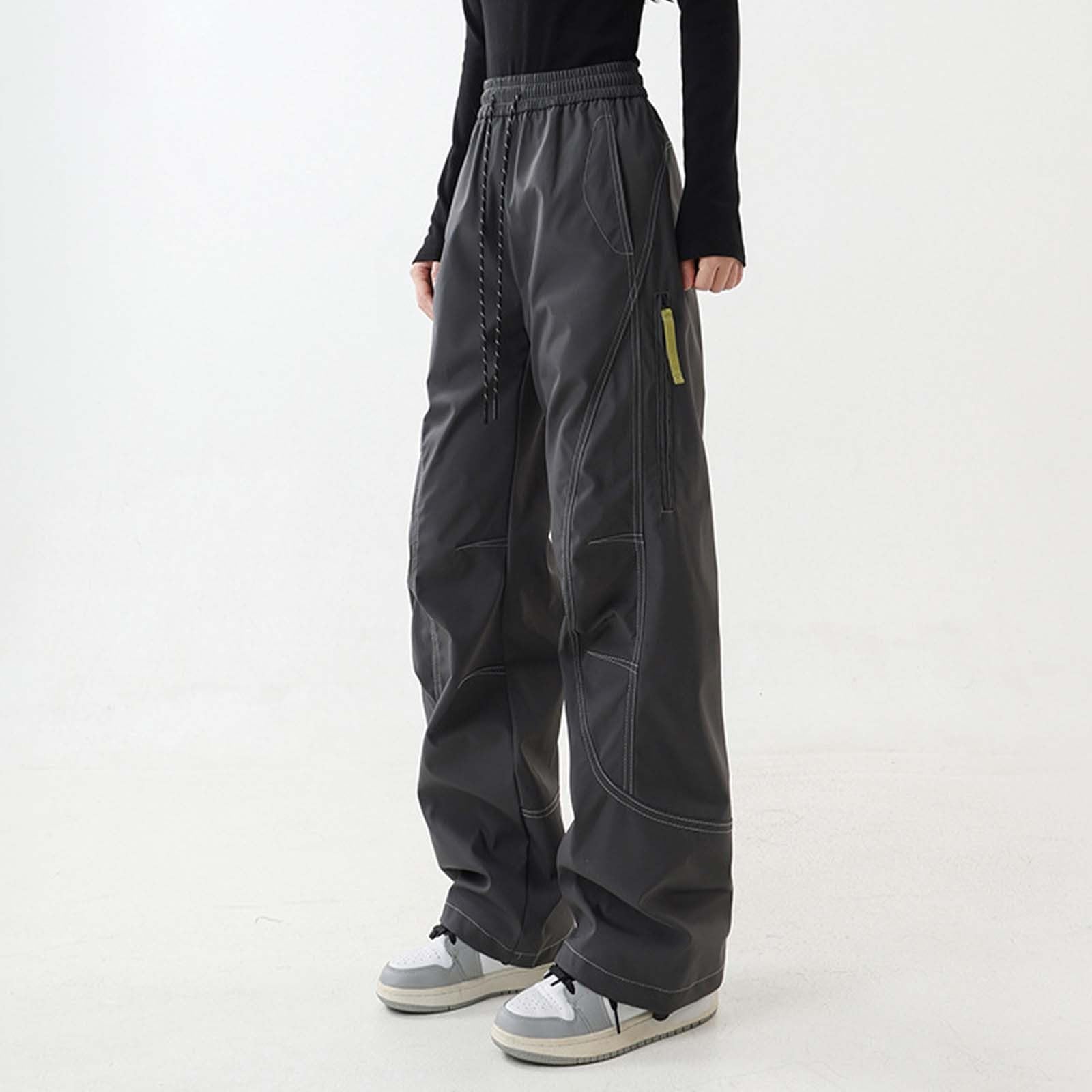 Generico Pantalone Trekking Donna Estivo Pantaloni da Estivi Sweatpants Tattici Ciclisti Lavoro Wide Leg Impermeabili Harem Cargo Palazzo Palestra Protezioni Jogger